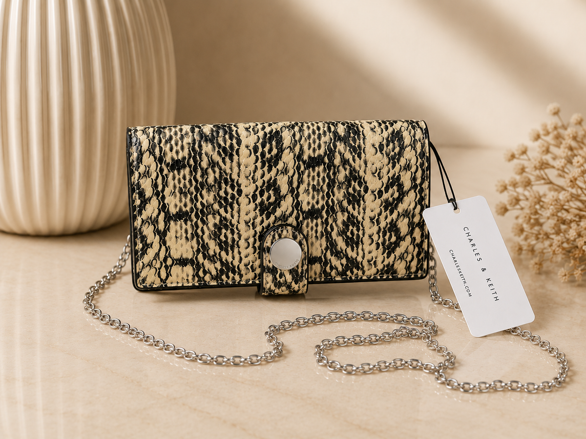 CHARLES & KEITH Faux-Leather Flap Wallet