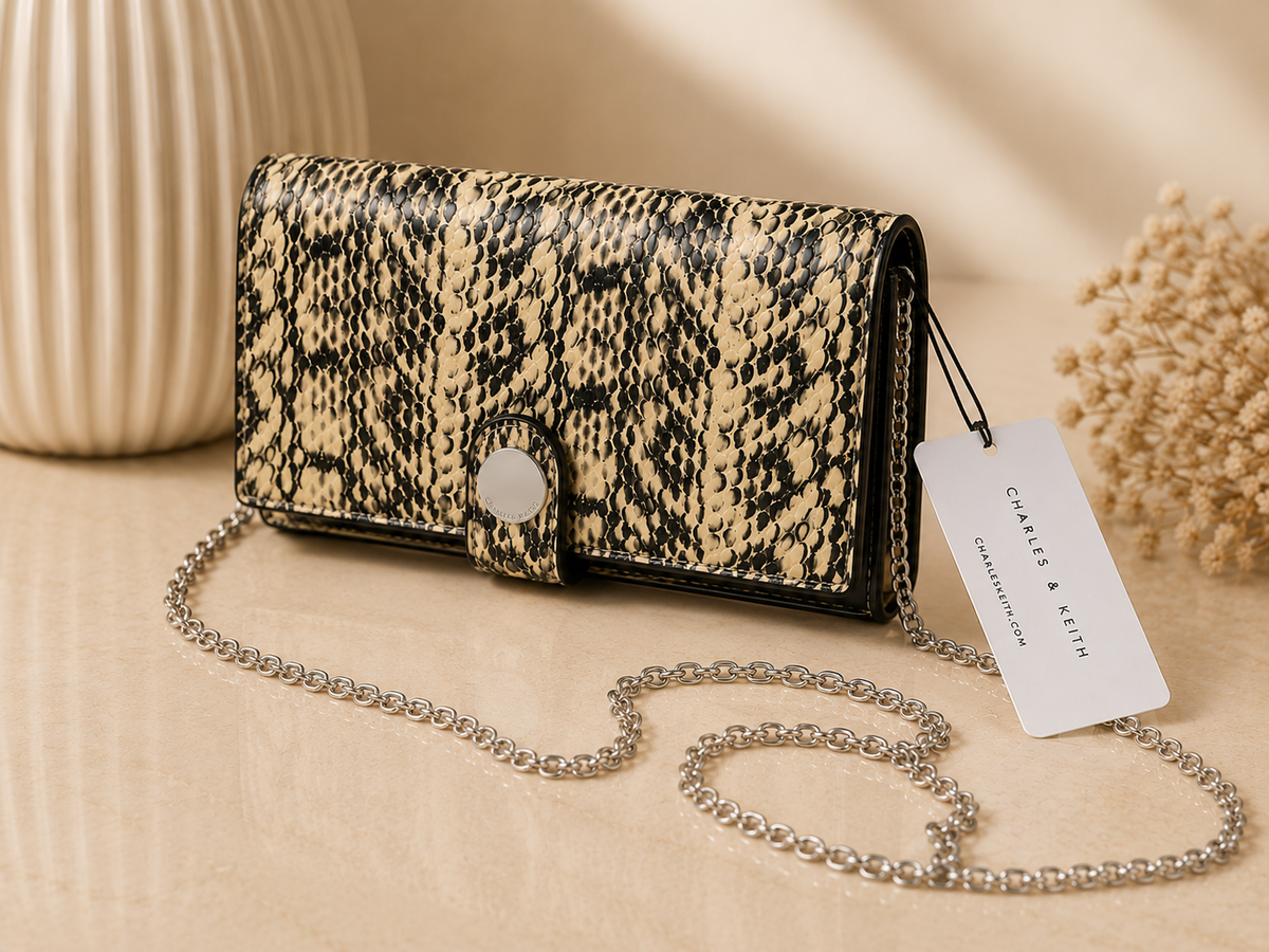 CHARLES & KEITH Faux-Leather Flap Wallet