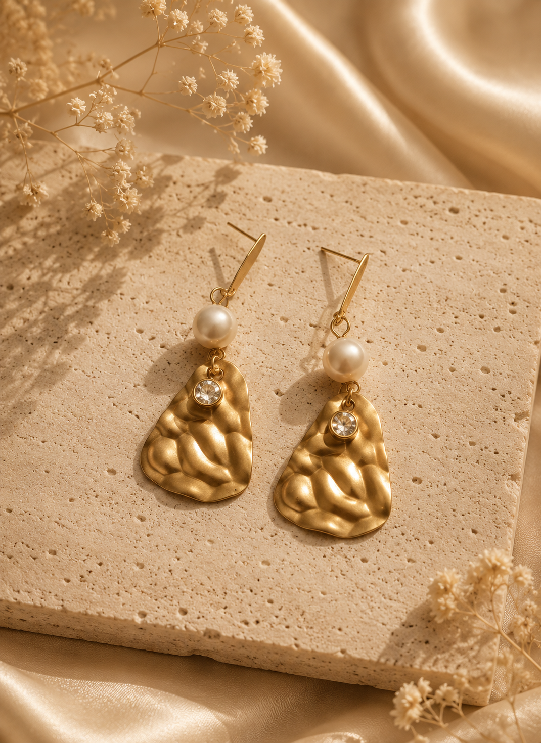 Golden Pearl Earrings