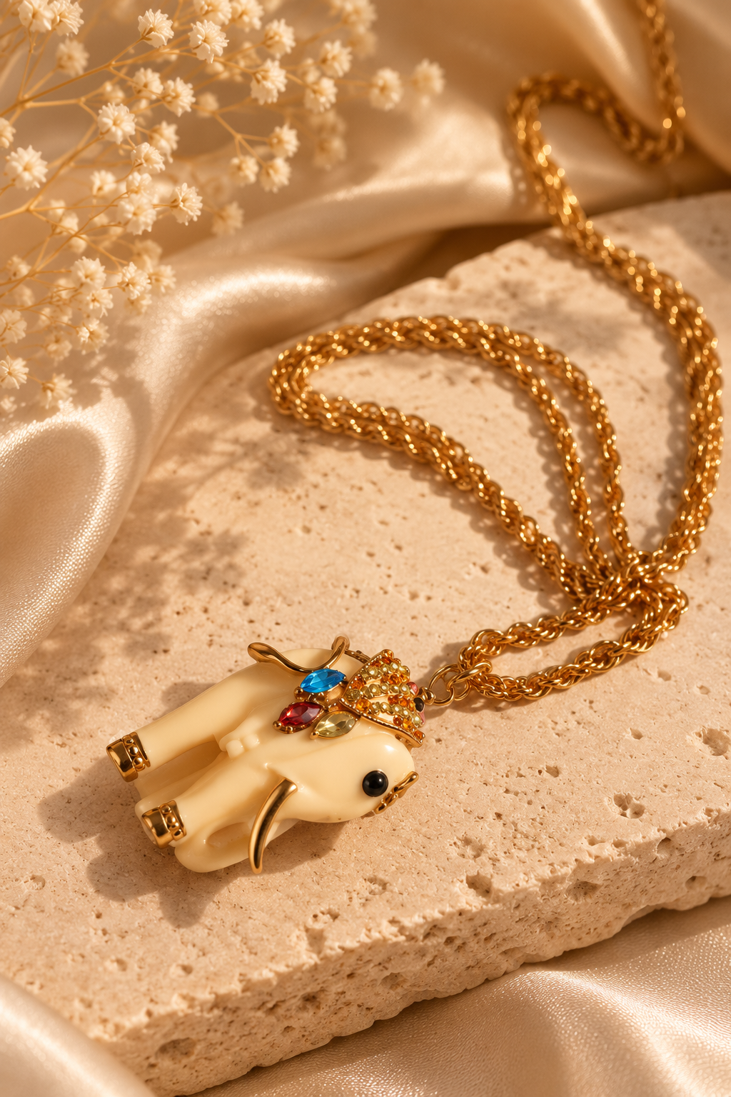 Vintage Ivory Elephant Pendant