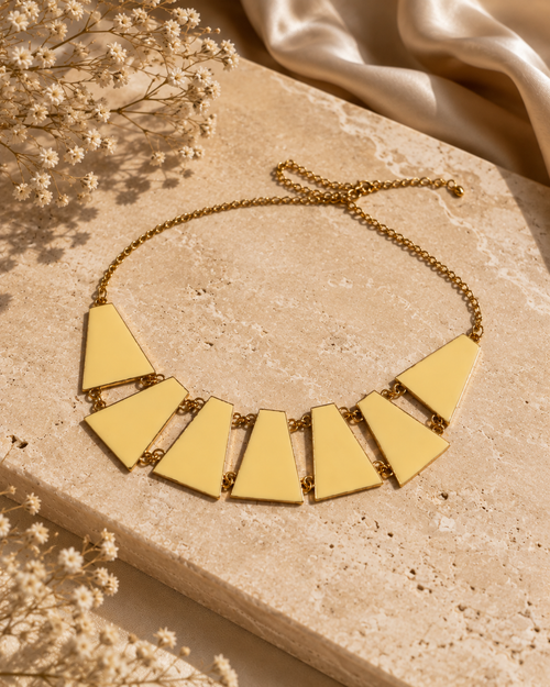 Cream Layered Interlock Chain