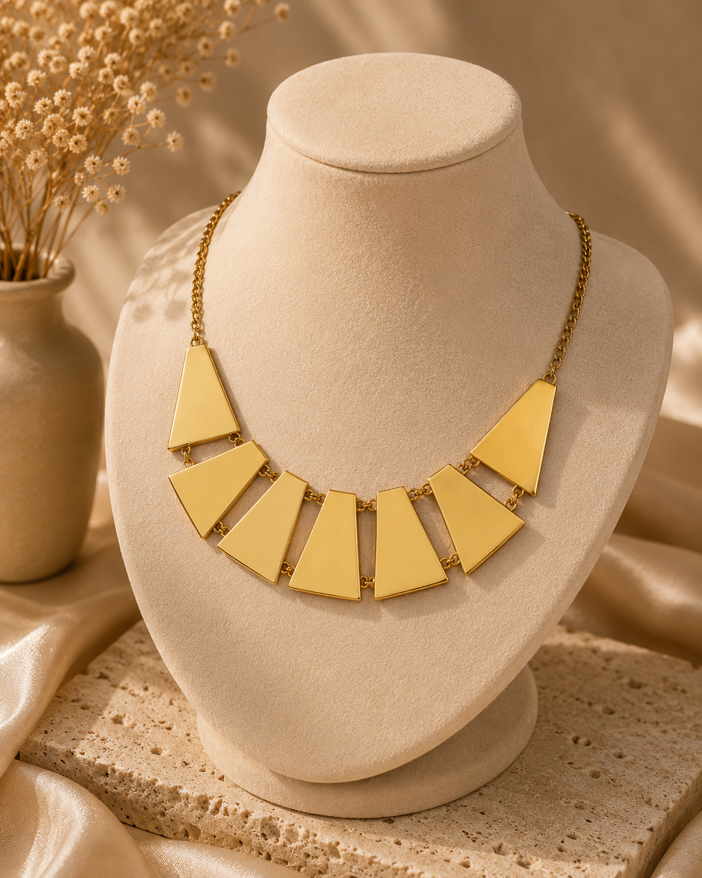 Cream Layered Interlock Chain