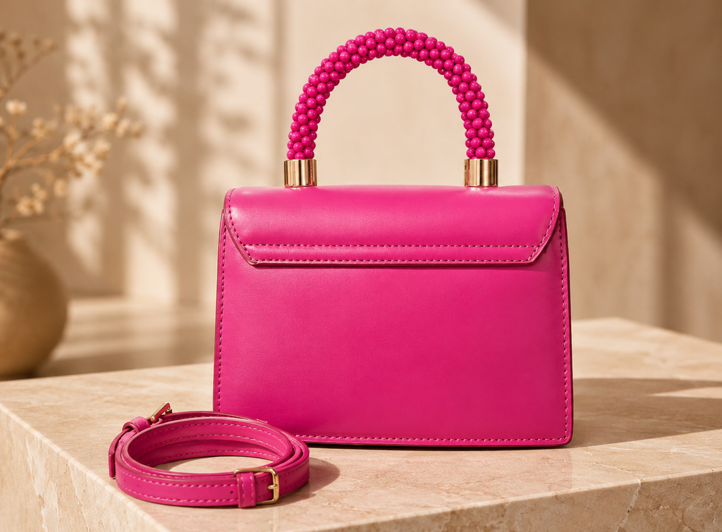 Zara Barbie Pink Mini Bag With Beaded Handle